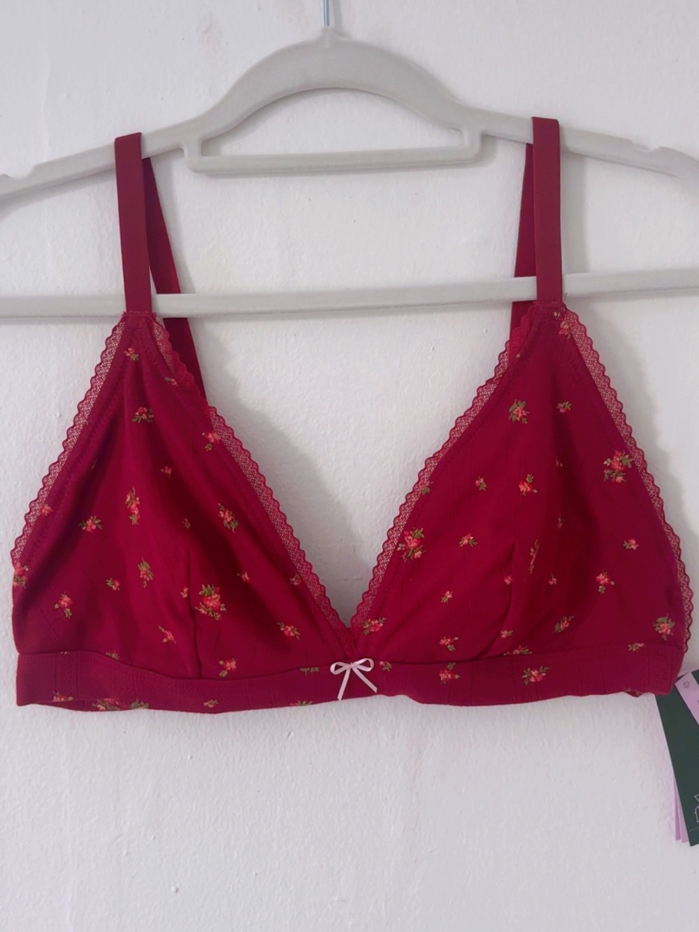wild fable Red Floral Lace-Trim Bralette